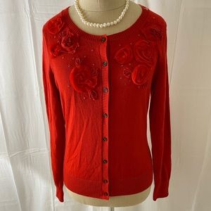 Banana Republic Red Cardigan Sweater